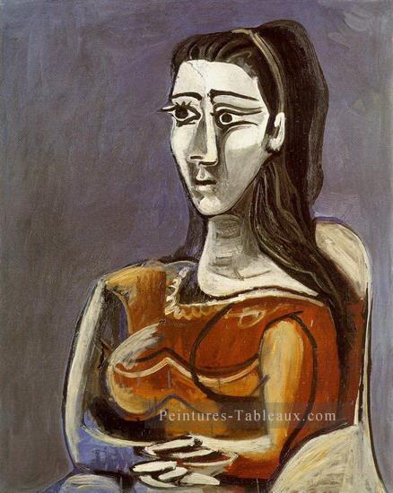Femme assise dans un fauteuil Jacqueline 1962 cubiste Pablo Picasso Peintures à l'huile